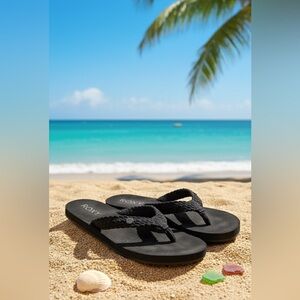 Roxy braided sandal flip flops thong style size 8 1/2-9